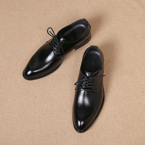 Zapatos Formales de Negocios para Hombre, Parte Superior de PU Transpirable, Estilo Británico Coreano, con Aumento de Altura Interno, Punta Puntiaguda, con Cordones, Modernos, para Boda - Product Image 3