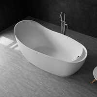 Baignoire autoportante en acrylique à surface solide, nouvelle conception, homologuée CE, pour adultes, baignoire profonde pour une immersion profonde