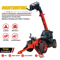 Sollevatore Telescopico Diesel 4WD TOBETER TR1050, Capacità 5 Tonnellate, Altezza di Sollevamento 9,6m, Carrello Elevatore Fuoristrada per Fattoria