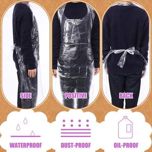 Delantales Desechables de Plástico sin Mangas, Grandes, Transparentes, Resistentes al Aceite, Ligeros, de Material PE, para Cocinar, Pintar, Fiestas y Uso Diario - Product Image 4