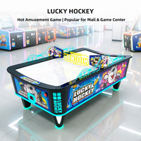 Nouvelle table de hockey sur air incurvée à monnayeur, style commercial, avec armoire en bois, machine de jeu d'arcade pour centre commercial, FEC, pub, bar