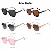 Lunettes en acétate rose transparent, monture géométrique hexagonale, mode féminine, détail diamant argenté