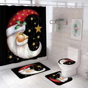 Juego <span class=keywords><strong>de</strong></span> <span class=keywords><strong>Cortinas</strong></span> <span class=keywords><strong>de</strong></span> Ducha <span class=keywords><strong>de</strong></span> Poliéster Impermeable 4 en 1, Serie Navideña Infantil, Cortina <span class=keywords><strong>de</strong></span> <span class=keywords><strong>Baño</strong></span> con Diseño <span class=keywords><strong>de</strong></span> Dibujos Animados Vintage - Product Image 2