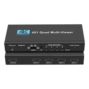 4x1 Quad đa người xem 4K HDMI multiviewer 4x1 Quad màn hình thời gian thực đa người xem 4 trong 1 liền mạch HDMI Switcher với từ xa