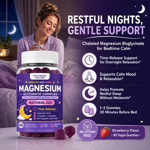 VitaHall OEM Gummies au glycinate de magnésium pour le développement osseux, la relaxation nerveuse et la qualité du sommeil – Gummies au glycinate de magnésium pour enfants - Product Image 3