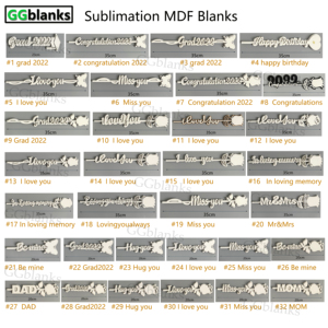 Tarjeta de memoria de MDF para decoración del hogar, tarjeta de memoria de 2022 pulgadas con diseño de flores de MDF en blanco, con sublimación de color blanco, 2022 - Product Image 6