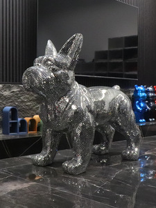 Cartoon Decoratie Wet Vechten Hond Sculptuur Huis Kinderzitje Cadeau Geometrische Dier Hond Sculptuur
