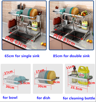 304 acier inoxydable cuisine organisateur support multifonctionnel sur évier plat bol fruits stockage égouttoir