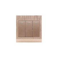 ABUK UK UK/EU Standard noir électrique 10A 1/2/3/4 Gang deux interrupteurs et prise PC panneau applique murale bouton poussoir