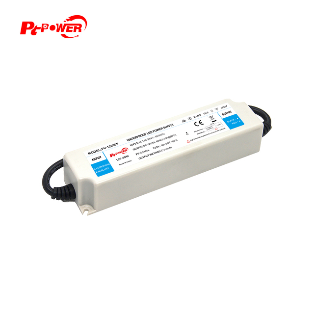 60W IP66 Waterproof Single Output EMC LED Strip Driver AC 170-264V DC 12V 24V Constant Voltage EMC LED Power Supply Transformer