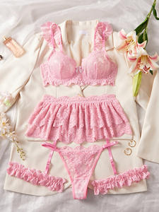 2025 Yeni Gelen: Çok Satan Yüksek Kaliteli Dantel Seksi İç Giyim Küçük Göğüsleri Büyütücü Push-Up Sütyen Jartiyer Kemer ve Bacak Jartiyerleri ile - Product Image 3