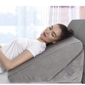 Cuscino a cuneo pieghevole multiuso <span class=keywords><strong>grigio</strong></span> e bianco in memory foam regolabile per la lettura e il comfort - Product Image 1