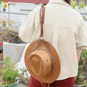 Cross-border PU leather cowboy hat rack, simple western cowboy hat lasso, car hat rack, truck hat <b>clip</b>, hat rope - Product Image 2