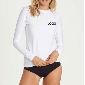Logo de impresión de pantalla personalizada para mujeres y niñas, ropa de manga larga ajustada, protección UV UPF50 +, protector de camiseta de natación - Product Image 4