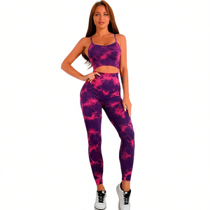 Conjunto Deportivo de Yoga Fitness Tie-Dye con Efecto Push-Up para Entrenamiento en Gimnasio - Product Image 1