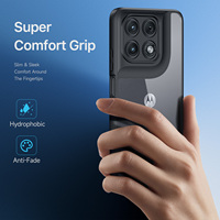 Coque de téléphone transparente antichoc en PU+TPU avec finition givrée de style minimaliste pour Motorola Moto G37 Power+