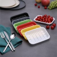Ventes en gros de palettes en plastique jetables robustes et durables pour fruits et légumes, plateaux rectangulaires personnalisés pour aliments
