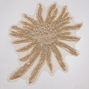 Idées de mariée de luxe Perles pleines de perles brodées Applique de dentelle blanche LT2531A - Product Image 6