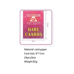 Hstyle 24PCS Dare Cards <span class=keywords><strong>Despedida</strong></span> <span class=keywords><strong>de</strong></span> <span class=keywords><strong>soltera</strong></span> Girls Night Out Game Card Team Bride Bachelor Dare Card Party Game SD628 - Product Image 5