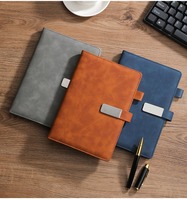2025 Carnet de Notes d'Affaires Promotionnel avec Logo Personnalisé A5 Journal en Cuir PU Cahier de Journal à Couverture Rigide avec Porte-Stylo