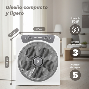Ventilateur sur pied Grunkel Box Fan 50W blanc 3 vitesses - Product Image 2