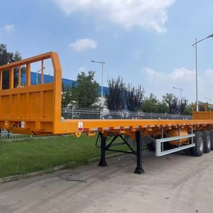 Semi-<span class=keywords><strong>remorque</strong></span> à plateau plat, châssis robuste pour le transport de conteneurs portuaires - Product Image 6