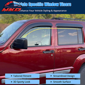 Pare-soleil en acrylique pour Jeep Liberty 08-14, déflecteur de pluie et de soleil, lot de 4 pièces - Product Image 2