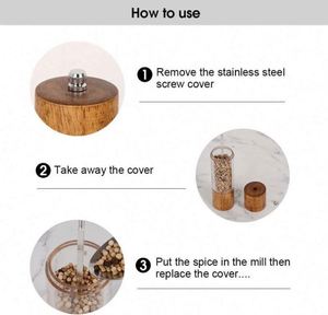 Premium Acrylic Salt and <b>Pepper</b> <b>Grinder</b> Set, Manual Salt and <b>Pepper</b> Mills- Wooden <b>Pepper</b> Shakers with Adjustable Ceramic Core - Product Image 5