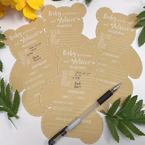 Großhandel Kraftpapier Junge oder Mädchen Babyparty-Spiele Aktivitäten-Karten Bärenförmige Vorhersage- und Ratskarten - Product Image 5