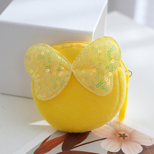 Candy Color Bow Coin Purse Women's Cute Round <b>Wallet</b> with <b>Keychain</b> Multi-function Card Holder Zipper Pouch for Cash Keys Cards - Product Image 3