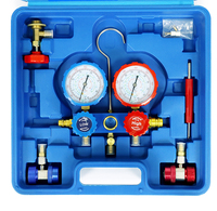 Jauges HVAC avec tuyaux Jeu de jauges de collecteur AC R134A R410A R404A R22 Jauges de réfrigérant Tuyau sûr et fiable