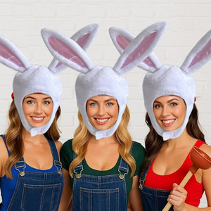 Achetez un chapeau d'oreilles de lapin HLC pour cosplay de carnaval, idéal pour Pâques, les fêtes printanières, les événements scolaires, les cadeaux et accessoires de fête. - Product Image 3