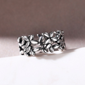 Anello Vintage a Foglia d'Ulivo Traforato da Donna, Stile Antico, Ramo Floreale, Gioiello alla Moda da Dito - Product Image 2