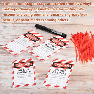 Etiquetas de Bloqueo y Señalización de PVC Personalizadas con Bridas Rojas, Etiquetas de Advertencia de Seguridad Industrial - Product Image 5