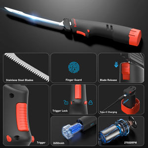 Cuchillo Fileteador Eléctrico de 9 Pulgadas para Uso Doméstico, Inalámbrico, de Acero Inoxidable, <span class=keywords><strong>con</strong></span> 2 Cuchillas, Incluye Juego de Cuchillos para Pescado de 7 Pulgadas - Product Image 4