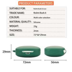 Housse pour écouteurs pour Xiaomi Redmi Buds 6, coque en silicone pour écouteurs, étuis pour écouteurs sans fil TWS pour écouteurs AirPords - Product Image 2