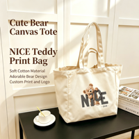Sac fourre-tout en toile grande capacité, motif lettres imprimé personnalisé, sac à bandoulière réutilisable pour les courses et les trajets quotidiens, vente en gros