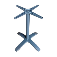 Base de table en métal à quatre pieds, plate, gris foncé, en fonte d'aluminium chinoise, hauteur industrielle, avec manivelle, pour extérieur