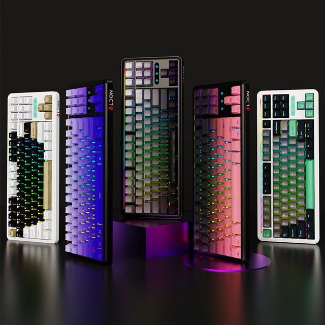 LX87 LDON New 87-Key Hot-Swappable Laser Mechanical Keyboard BT Wireless USB-C Wired RGB Backlit Aluminum Alloy Desktop Keyboard