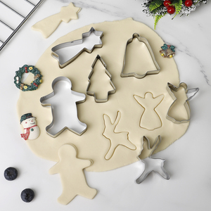 Juego de Cortadores de Galletas Navideños de Acero Inoxidable, Moldes <span class=keywords><strong>para</strong></span> Galletas de Muñeco de Nieve, Hombre de Jengibre, Estrella y Papá Noel <span class=keywords><strong>para</strong></span> Hornear y Decorar Pasteles - Product Image 5