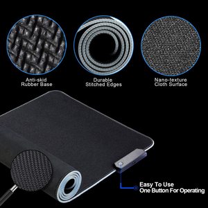 Chất lượng cao Phát Sáng Led RGB chuột <span class=keywords><strong>Pad</strong></span> bàn phím máy tính Mat ánh sáng chơi game Mousepad với USB Đen RGB Playmat - Product Image 4