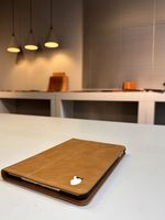 Étui intelligent de luxe en cuir véritable à base de cire huilée pour iPad Mini 5