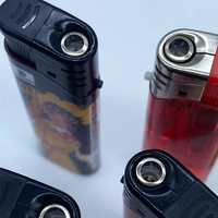 Briquet électronique coupe-vent en plastique rechargeable grande taille avec logo personnalisé, prix de gros usine, lampe torche LED pour cigarettes