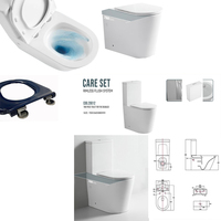 WC ambulant en céramique blanc pour personnes à mobilité réduite, avec chasse d'eau à commande rotative, pour l'hôtellerie et les maisons en Australie