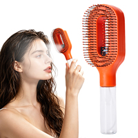 Brosse de massage du cuir chevelu portable avec pulvérisateur d'eau intégré, peigne démêlant pour coiffage volumineux des cheveux bouclés/lisses, utilisation humide/sèche