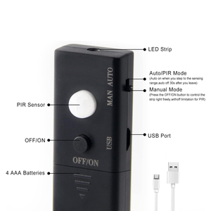 Bande lumineuse <span class=keywords><strong>LED</strong></span> mains libres : 6,56 pieds, alimentée par batterie <span class=keywords><strong>avec</strong></span> <span class=keywords><strong>détecteur</strong></span> <span class=keywords><strong>de</strong></span> mouvement pour chambre à coucher, <span class=keywords><strong>placard</strong></span> - Personnalisez la couleur et le ton - Product Image 2