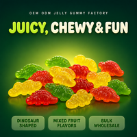 Bonbons Gommeux Dinosaures Juteux en Gros Saveurs Mixtes Bonbons Masticables pour Enfants à Bas Prix Assortis