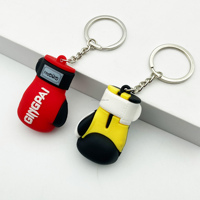 Porte-clés 3D personnalisé avec logo, gants de boxe, porte-clés 3D en caoutchouc PVC souple, breloques 3D pour la promotion de la salle de sport