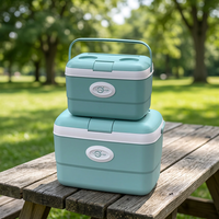 Glacière isotherme portable moderne 21L en PP avec porte-gobelets intégrés, étanche, design Mint Bunker, pour intérieur/extérieur, plage, maintien de la glace pendant 16 heures