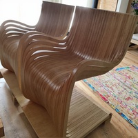Fauteuil Ergonomique Bio-mimétique en Bois Carbonisé Fait Main avec Cartographie de Grain, Siège Unique, Mobilier de Repos pour Résidentiel et Hôtelier